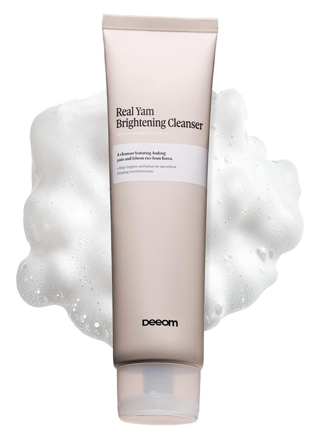 DEEOM Real Yam Brightening Cleanser, Gentle Foaming Face Wash for Sensitive Skin with Rice Water, Hydrating & Deep Pore Cleansing, Korean Skincare, 6.76 oz - Image 1